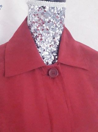 Magnifique long manteau suédine mi-saison couleur Framboise