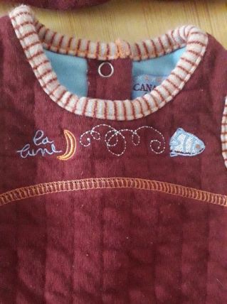 Joli petit ensemble très doux, robe et gilet 80% coton