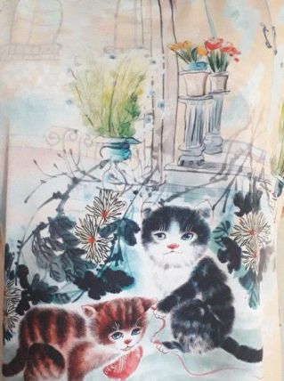 Magnifique tee-shirt imprimé très doux 95% viscose taille 42