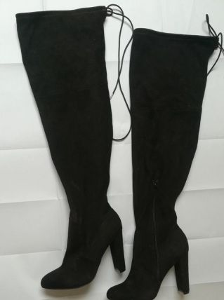 jolies cuissardes noires neuves high heels (37,5)
