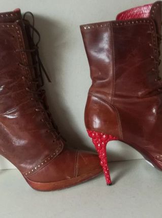 sexy bottillons marron luxe tout cuir Just Cavalli (38)