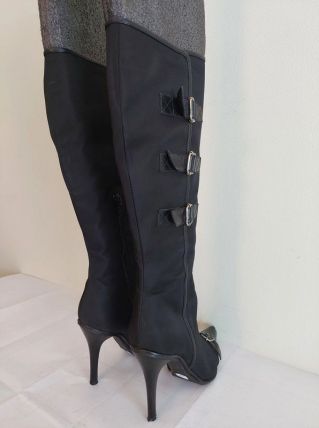superbes bottes noires cuir Casadei (37)