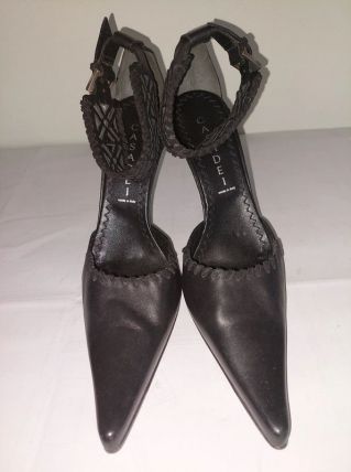 26C* Casadei - sexy sandales noires full cuir (37,5)