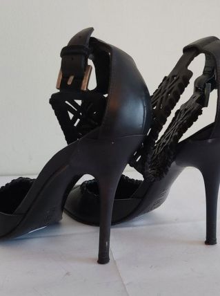 26C* Casadei - sexy sandales noires full cuir (37,5)