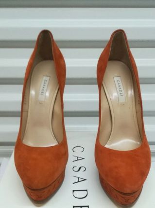 483B* Casadei - topissimes escarpins de luxe orange full cui