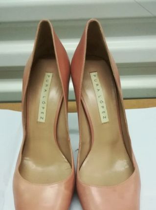 Pura Lopez - sexy escarpins saumon high heels tout cuir (40)