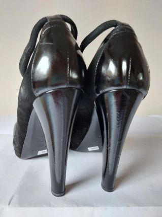 908B* Casadei - sexy escarpins noirs full cuir high heels p4