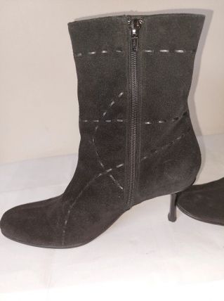 966B* Ana Bonilla - sexy boots noirs full cuir (39,5)