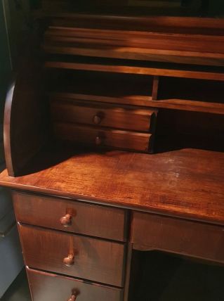 Bureau américain à cylindre en pin massif