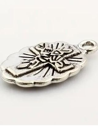 Ancienne petite Médaille de dévotion en Métal Argenté "Cœur 