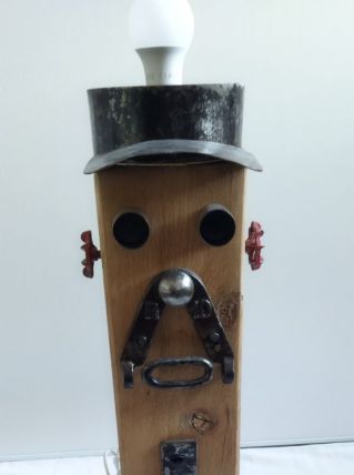 Lampe bois métal le doinier rousseau 