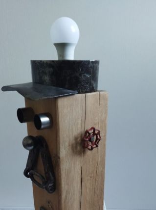 Lampe bois métal le doinier rousseau 