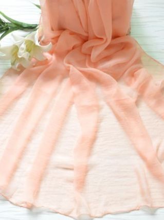 Grand Foulard Etole Couleur Peche Abricot
