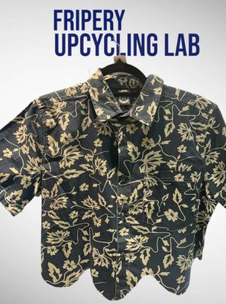 Chemise vintage cropped by fripery upcycling lab 