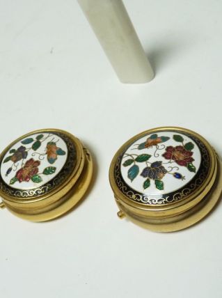 Lot de 2 boites à pilules compartimentées  fleurs incru