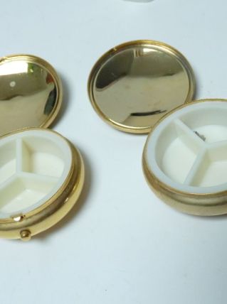 Lot de 2 boites à pilules compartimentées  fleurs incru