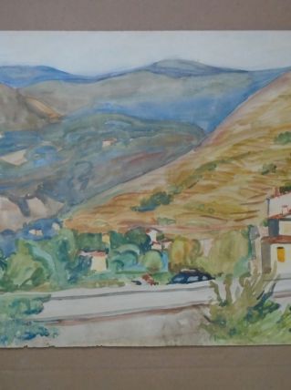 Aquarelle originale de R. Rivaud de 1957