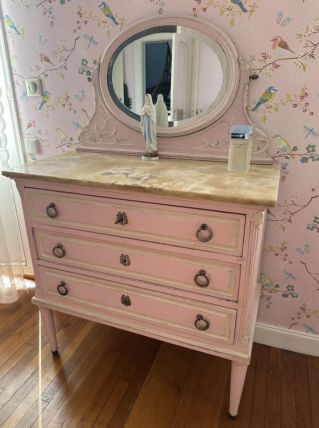 Coiffeuse commode  vintage rose 