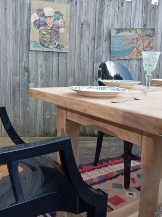 Table de ferme bois brut 