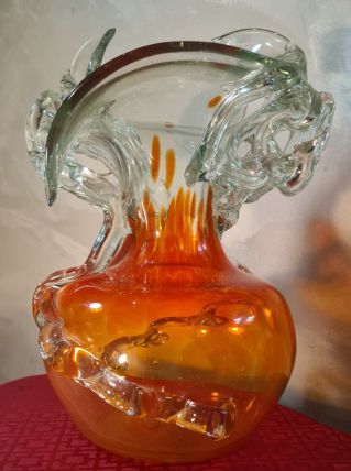 Vase en verre de Murano, vase vénitien, vase en verre souffl