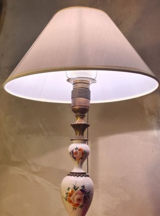 lampe porcelaine et bronze tres elegante  ,inter a tirette 5