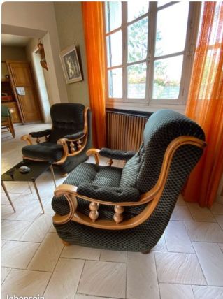 2 fauteuils velours 