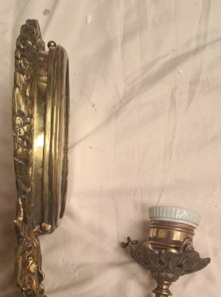 2 appliques bronze et miroir jolie,,, napoleon 3    26x15