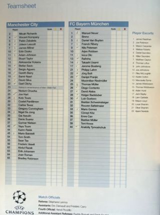 Manchester City v Bayern Munich, Champions League, 7.12.11