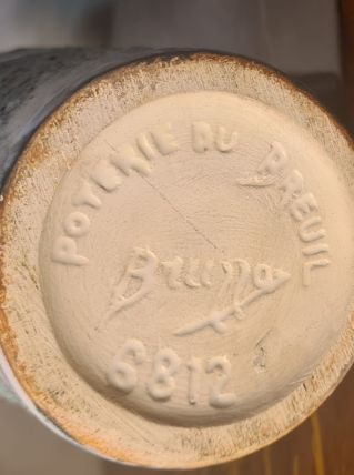 VASE, CERAMIQUE EMAILLEE, FAT LAVA 40x13, SIGNE BRUNO DOSE, 