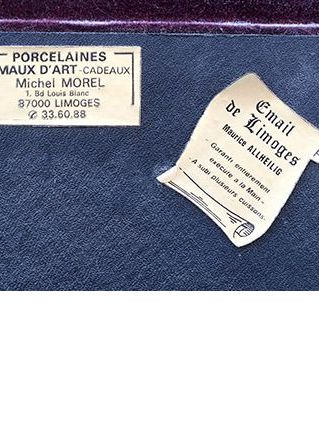 Tableau de fleurs en émail de Limoges signé al!herlig