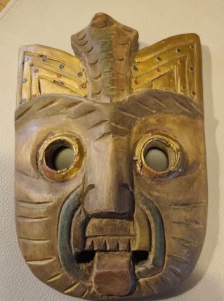 Masque tribal art africain bois sculpté