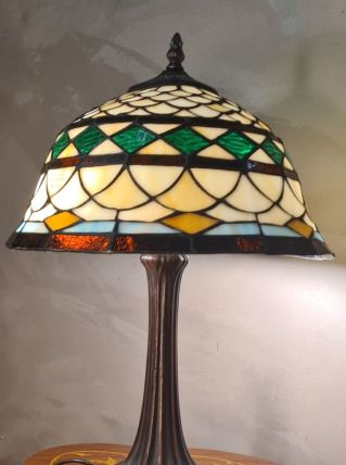 lampe 1970 a 80 sous license original tifany  eskriss verre 