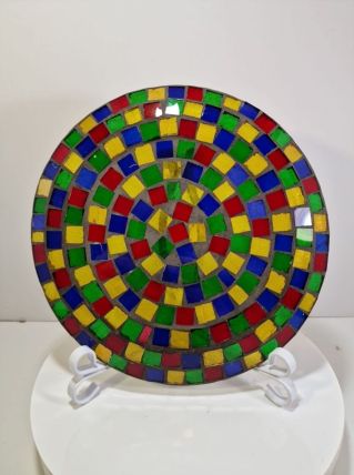 ASSIETTE MOSAIQUES FAIT MAIN COULEURS 