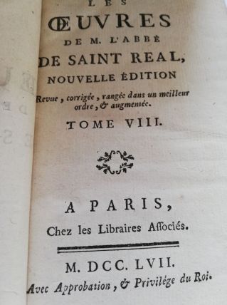 Livres "8 Volumes Des Oeuvres De L'abbé De Saint Réal" (Anné