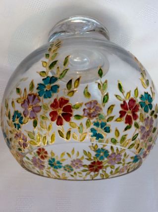 VASE BOULE EN VERRE MOTIFS 