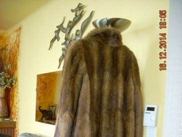 Manteau En Fourrure De Ragondin - Taille 36 - Beige Clair - Occasion En Très Bon état - Fabriqué En France