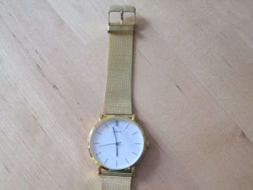 Montre Vintage Genève Unisexe - Boîtier Doré 43mm - Cadran Noir à Chiffres Romains - Fonctionne