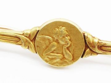 Broche Vintage Plaquée Or - Bijou Ancien Occasion, Parfait Pour Un Style Rétro