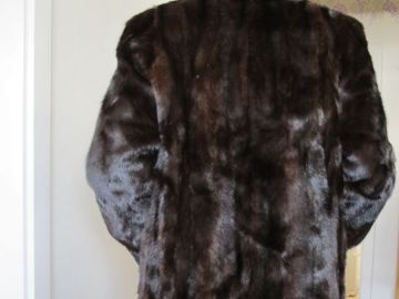 Manteau Vintage En Fourrure De Vison Véritable - Marque Richard B, Taille XL, Couleur Noire, Parfait état