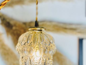 Globe Abat-jour En Verre Vintage - Pour Suspension, Style Ancien, Occasion
