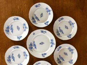 Secret De Gourmet - Lot De 6 Assiettes à Dessert Thea 19cm Bleu En Porcelaine