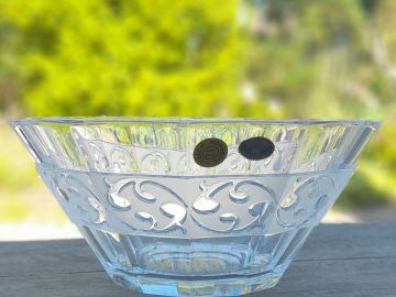 Saladier En Verre Taillé Vintage - France - Occasion
