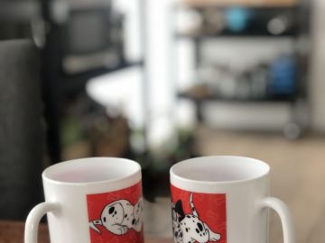 Mug Et Verre Arcopal 101 Dalmatiens - Multicouleur, En Verre, Occasion Bon État, Hauteur 9 Et 8.5 Cm