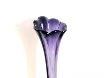 Vase En Verre De Murano Vintage Années 60 - Violet / Mauve - Forme Cylindrique - Pour Fleurs Ou Décoration