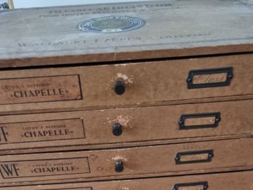 Coffret De Mercerie Ancien Wallaert Frères Lille-Paris - Boîte En Bois 'Au Fils D'or' - Années 70