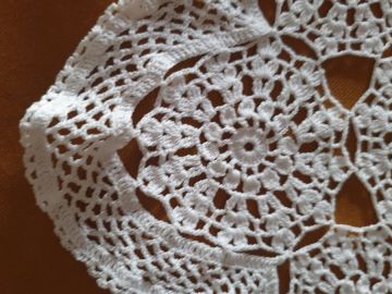 Crochet Napperon Blanc 20cm - Accessoire Rangement Pratique