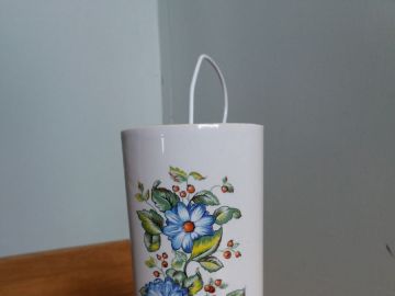 Humidificateur d'air en céramique, blanc avec motif floral