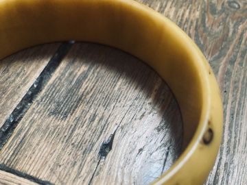 Bracelet Jonc Ancien En Bakélite Marron - Bijou Vintage Rétro