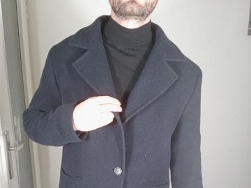 Superbe manteau long homme zara marine fonce 54 laine