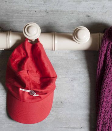 porte manteaux  4 patères en bois façon bambou